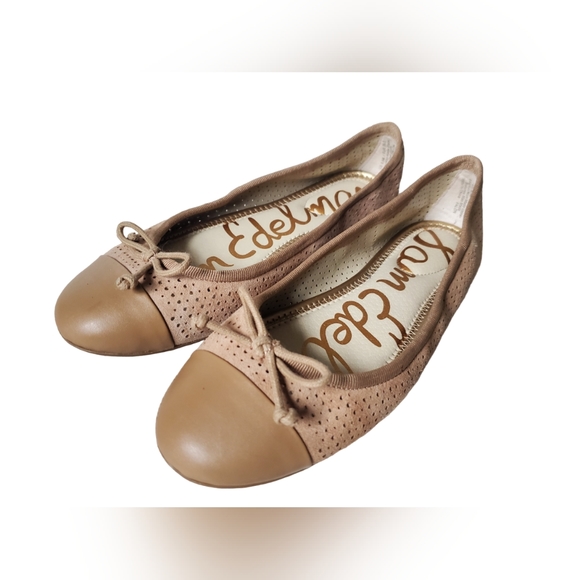 Sam Edelman Shoes - Sam Edelman Felicia Beige Suede Slip On Rounded Closed Toe 5.5 Ballet Flats